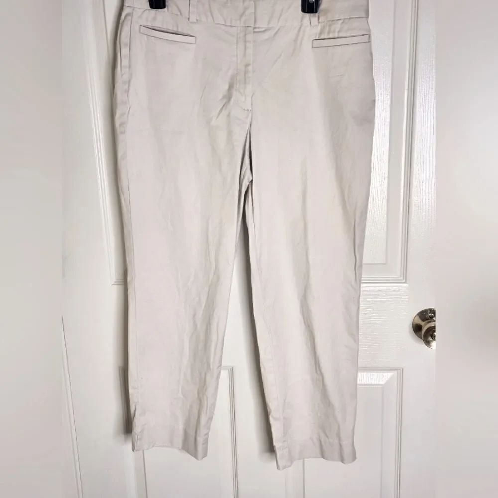Talbots 8 Curvy Cream Ankle Length Zipper Pockets BeltLoops Women’s Pants